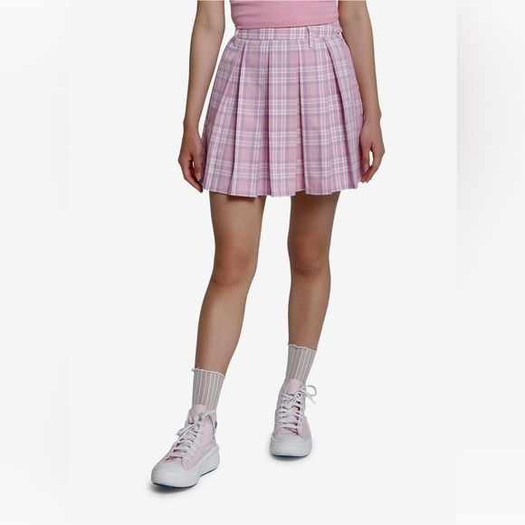 Hot Topic Sweet Society Pink & Lavender Plaid Pleated Skirt Size XL - Picture 1 of 11